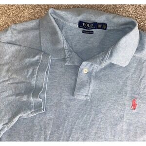Polo Ralph Lauren Light Blue Polo Shirt Light Red Pony Mens XXL Preppy Classic